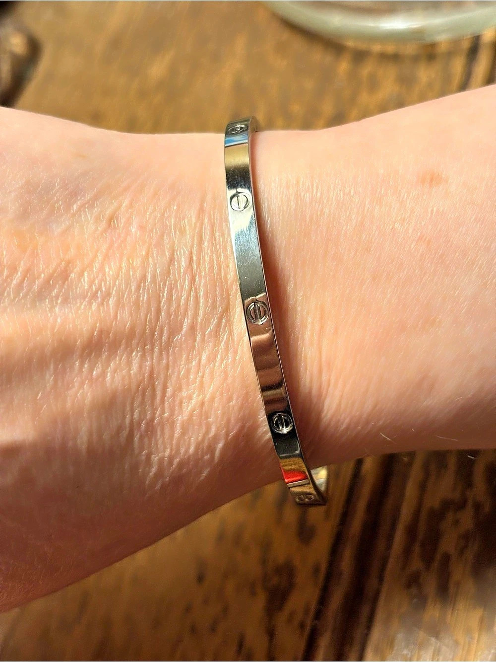 Silver-Tone Screw Detail Bracelet